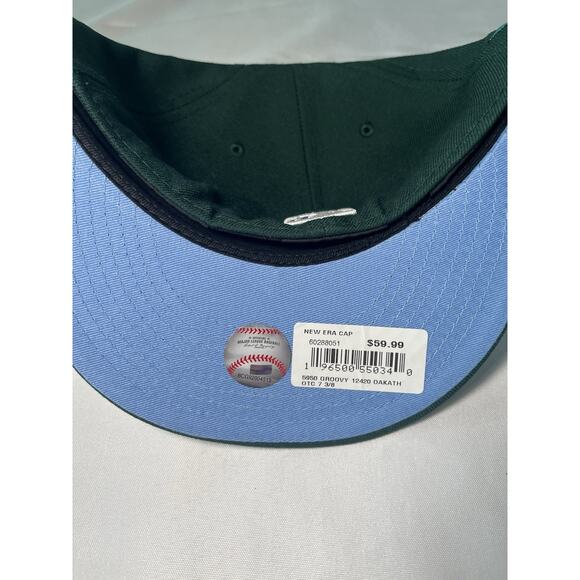 Oakland A's MLB NE "Groovy" 9xWorld Series Champs Fitted Hat Green Size 7 3/8 - Picture 6 of 10